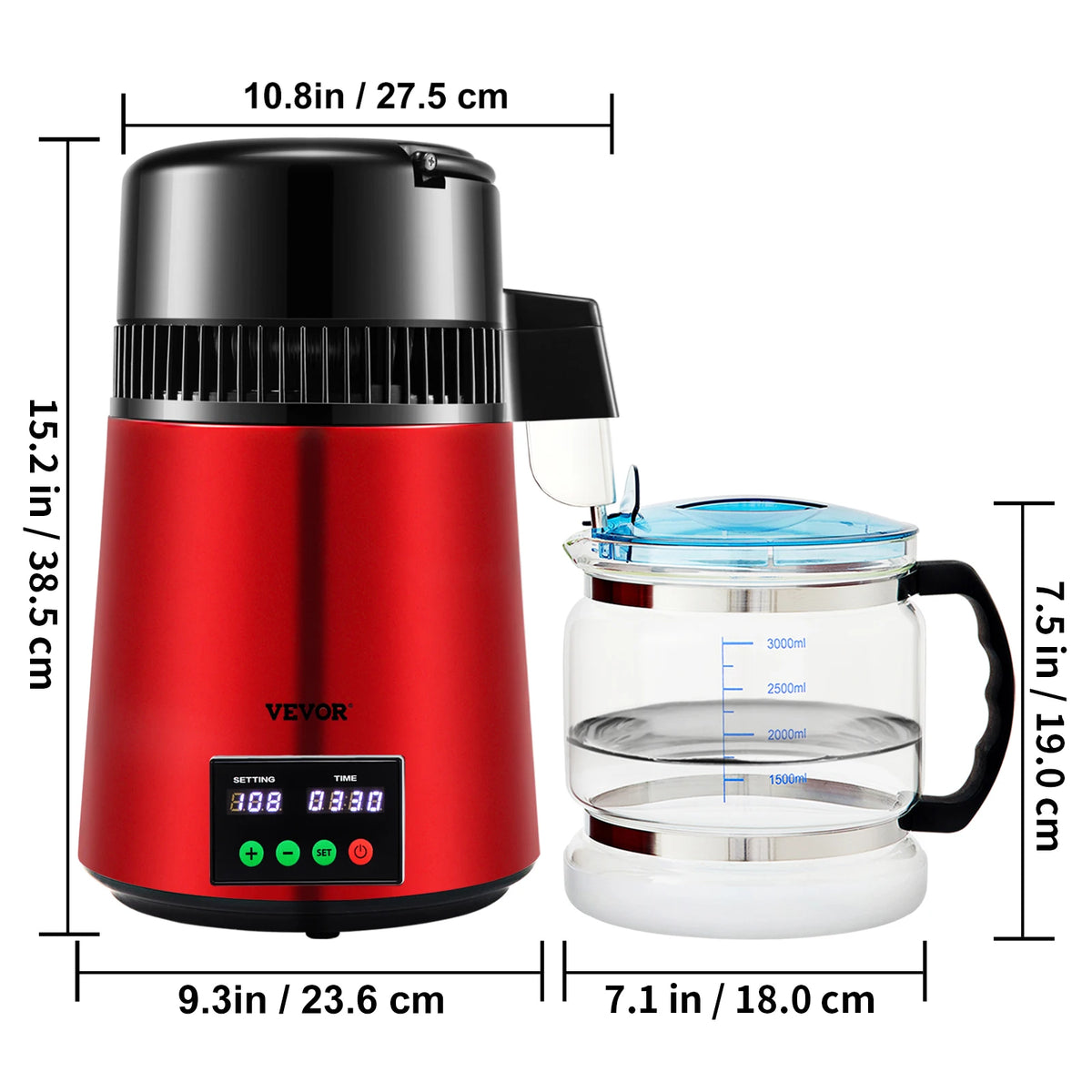 SucceBuy Stainless Steel Water Distiller For Pure Home Drinking Water