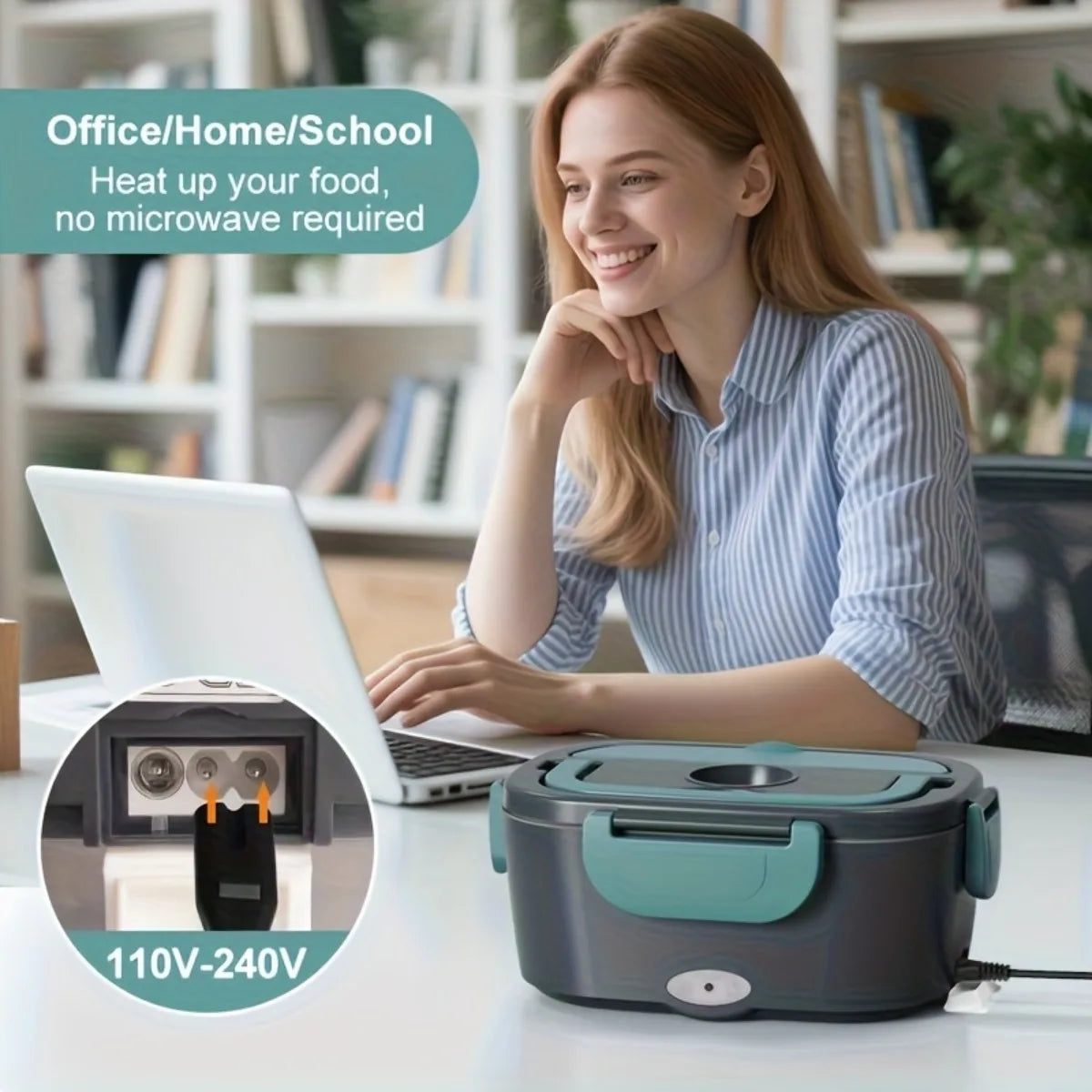 COBASPORT Portable Double Compartment Electric Lunch Box Food Heater