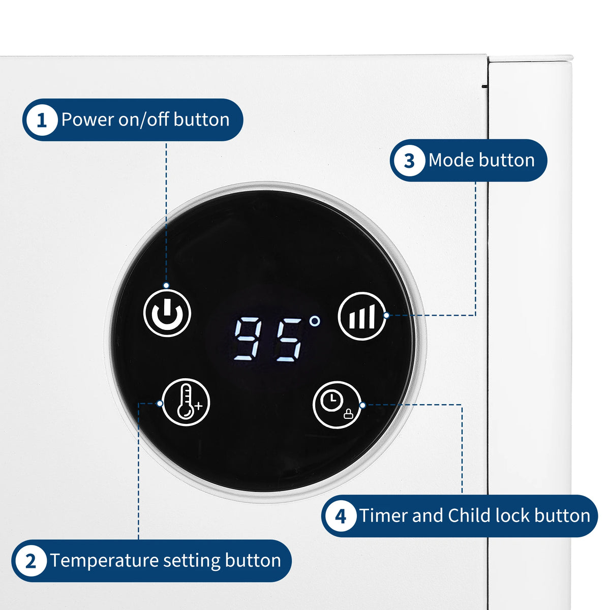Gaomon Convection Space Heater With Remote And Adjustable Thermostat
