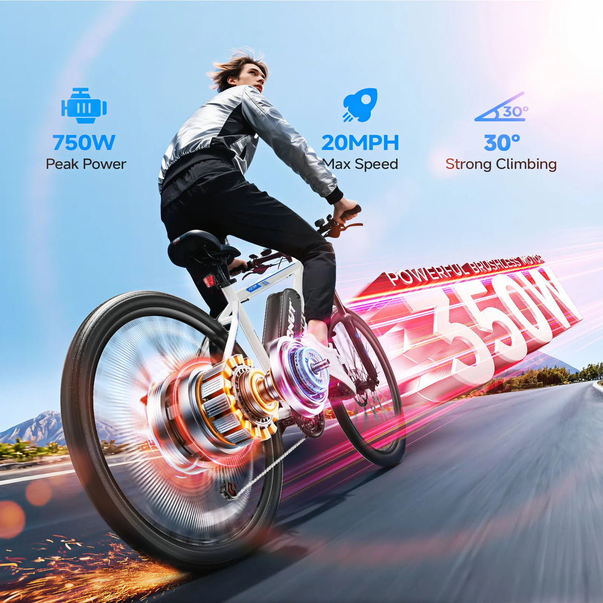 QNUT Victor 3.0 750W Electric Mountain Bike With Front Suspension
