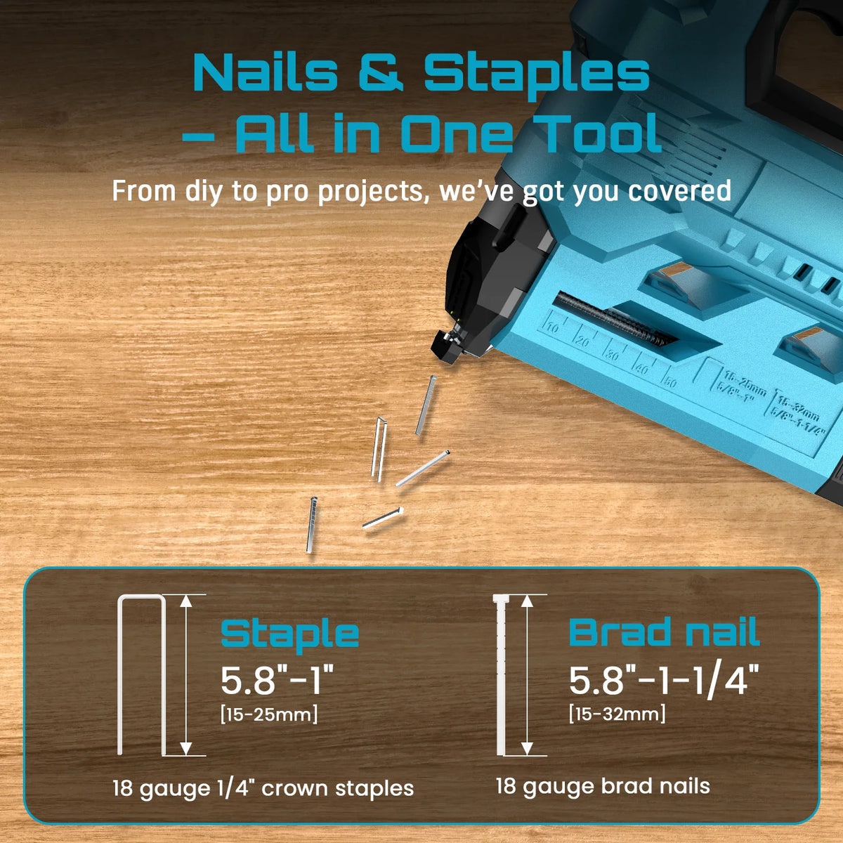 SEESII Cordless Brad Nailer And Stapler For Furniture Projects