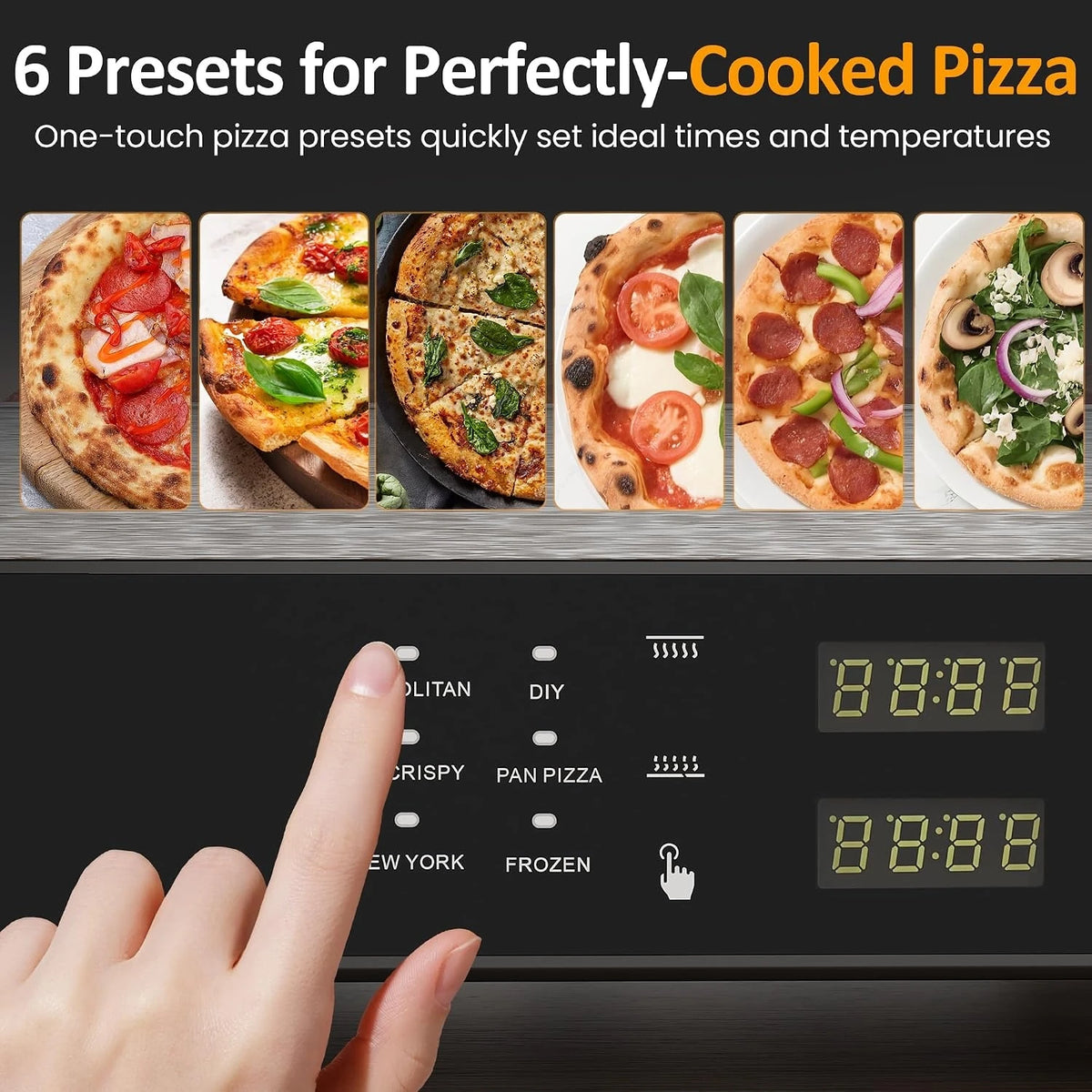 Portable Electric Pizza Oven With Preset Cooking And Baking Stone