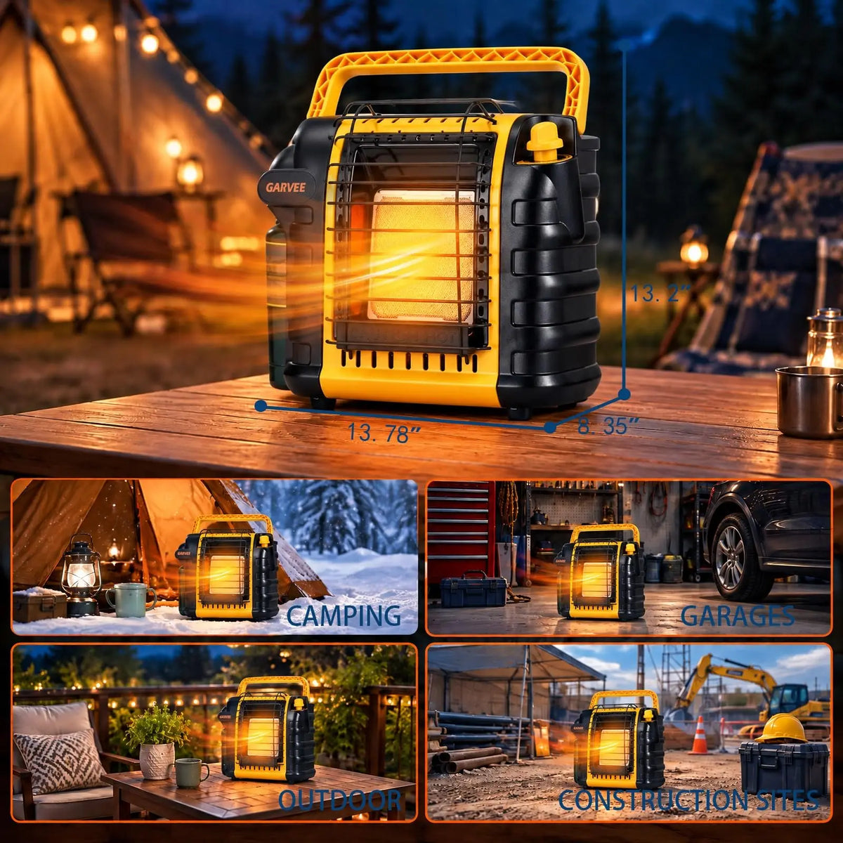 Anixol 9000 BTU Portable Propane Space Heater With Ods Protection