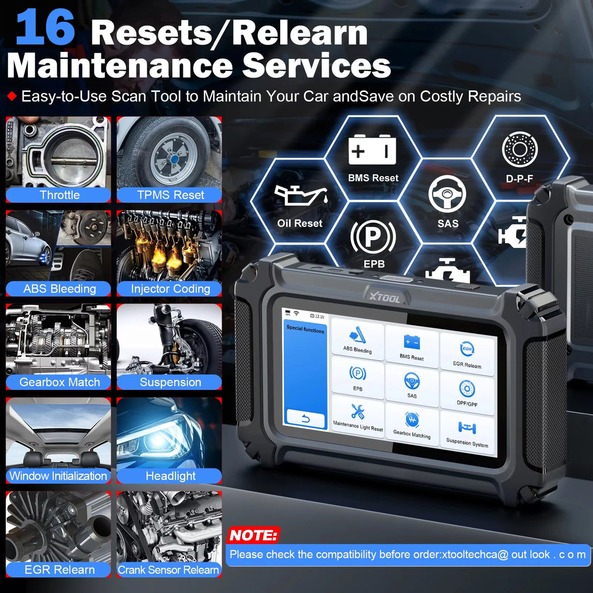 XTOOL D5S OBD2 Scanner Five System Diagnostics and Reset