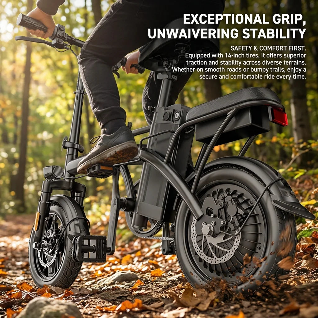 Folding Electric Bike With 48V Battery And Dual Brakes