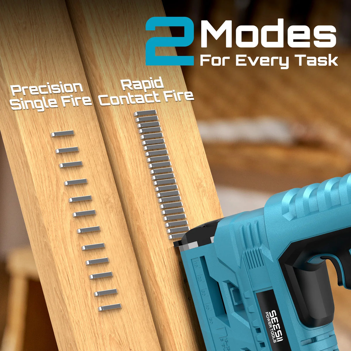 SEESII Cordless Brad Nailer And Stapler For Furniture Projects