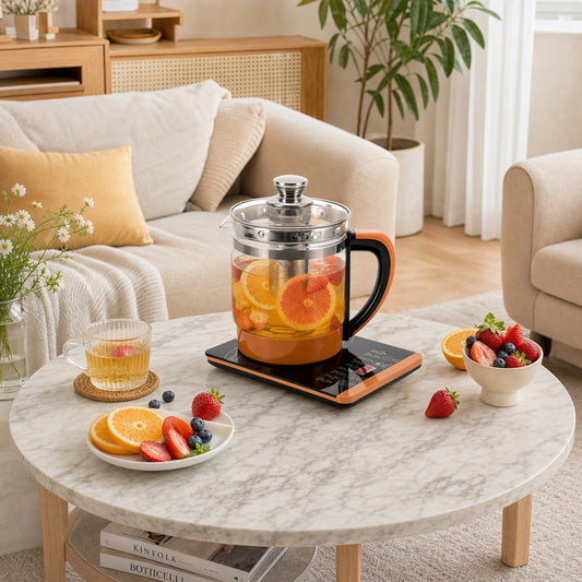 Multifunctional Electric Glass Kettle With Tea Infuser And Steamer