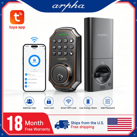 Smart WiFi Keyless Entry Electronic Deadbolt With Auto Lock Function