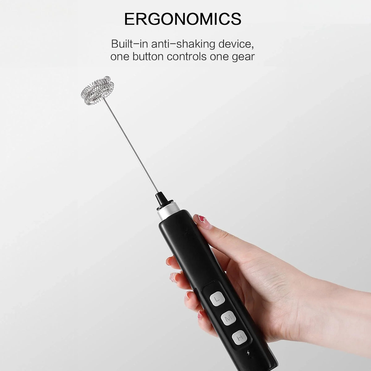 3-Speed Rechargeable Handheld Mixer for Frothing, Whisking, and Baking Projects
