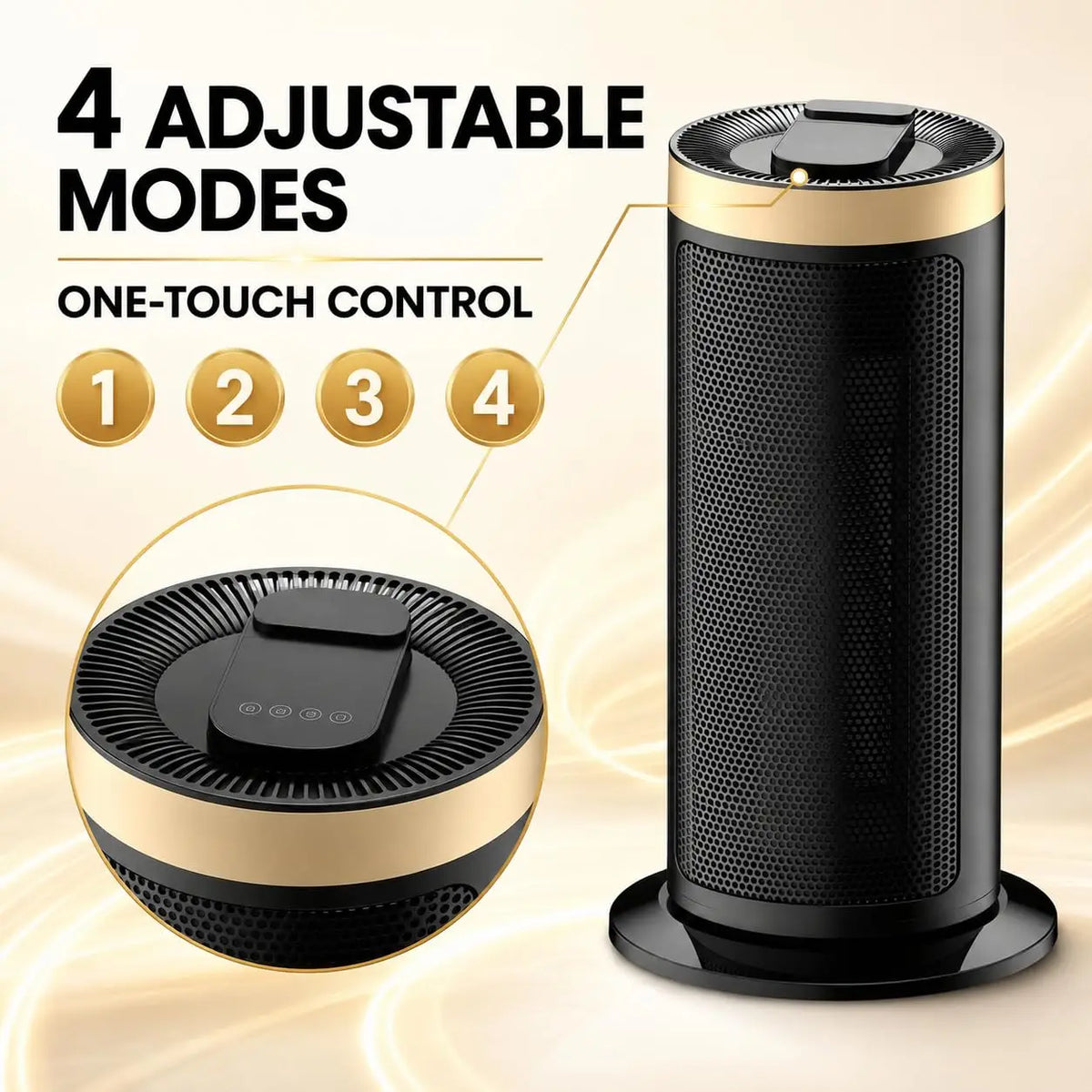 GAOMON 1500W Ceramic Tower Space Heater With Remote Control