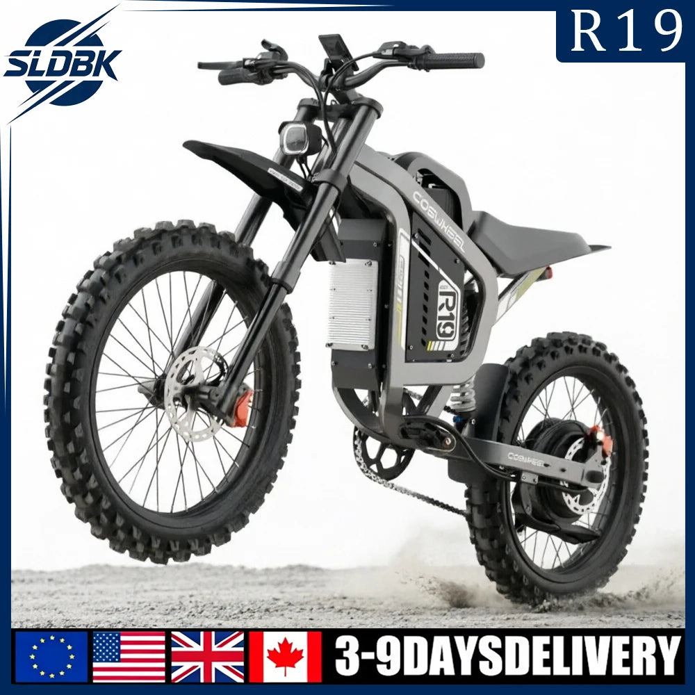 SLDBK 9000W Off Road Electric Motorcycle 72V 40Ah Battery