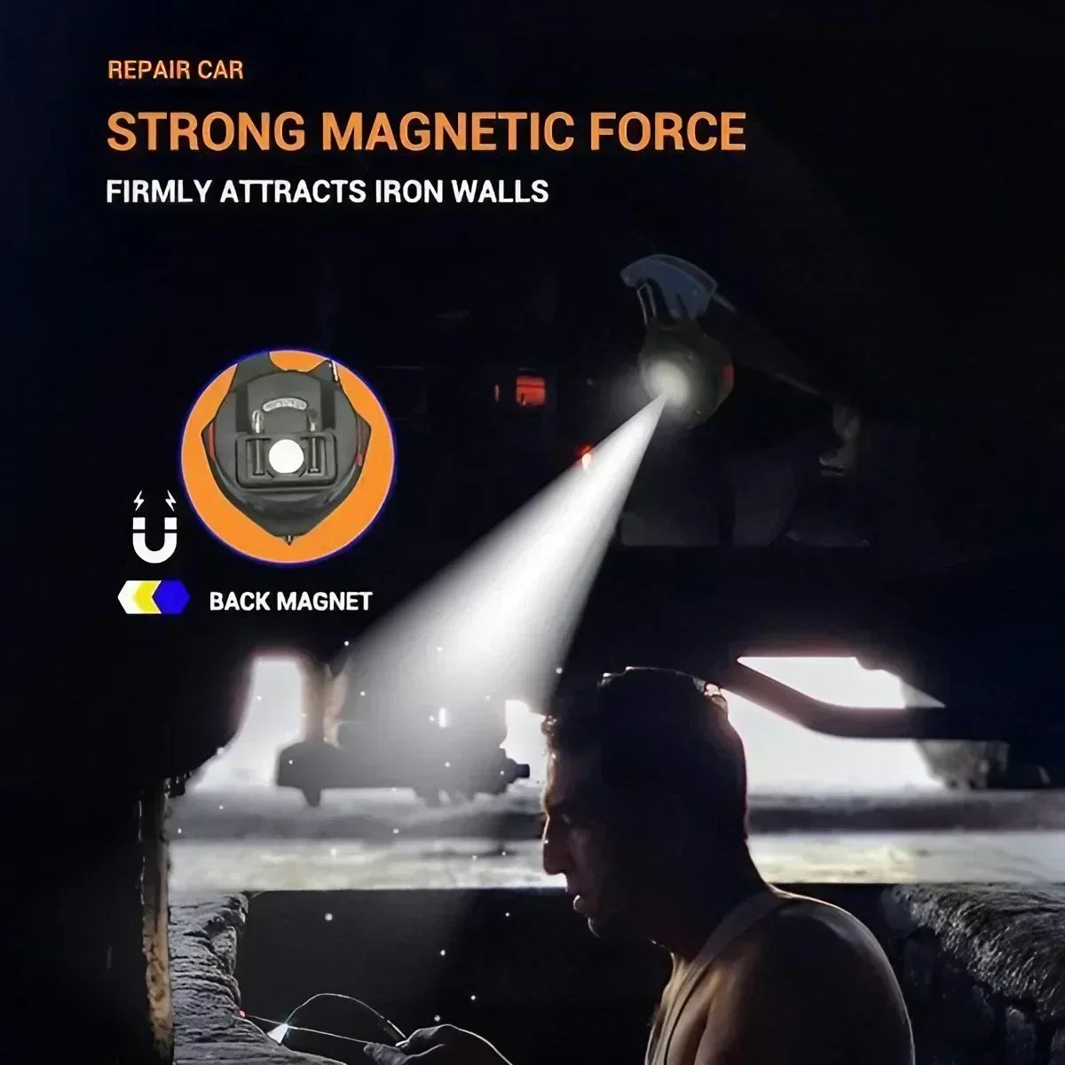 STONEGO Rechargeable COB LED Keychain Flashlight With Magnet And Tools