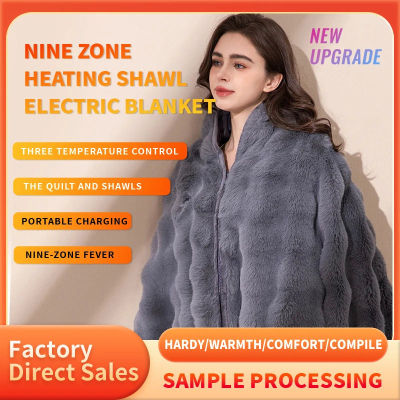 Portable USB Electric Flannel Throw With Three Temperature Settings