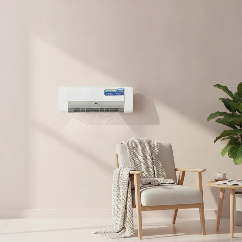 Digital Bladeless Wall Mounted Electric Heater With Touch Screen Control