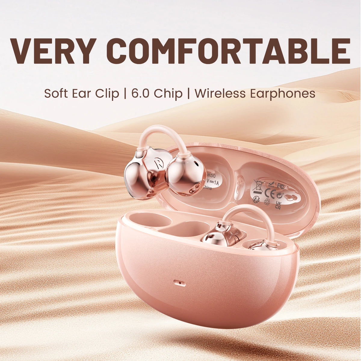 INSONIXN Open-Ear Bluetooth Clip Earbuds With Microphone For Workouts