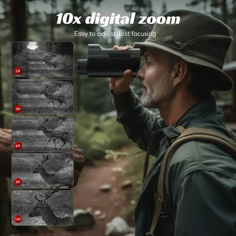 Night Vision Monocular With 10x Digital Zoom And Hd Screen