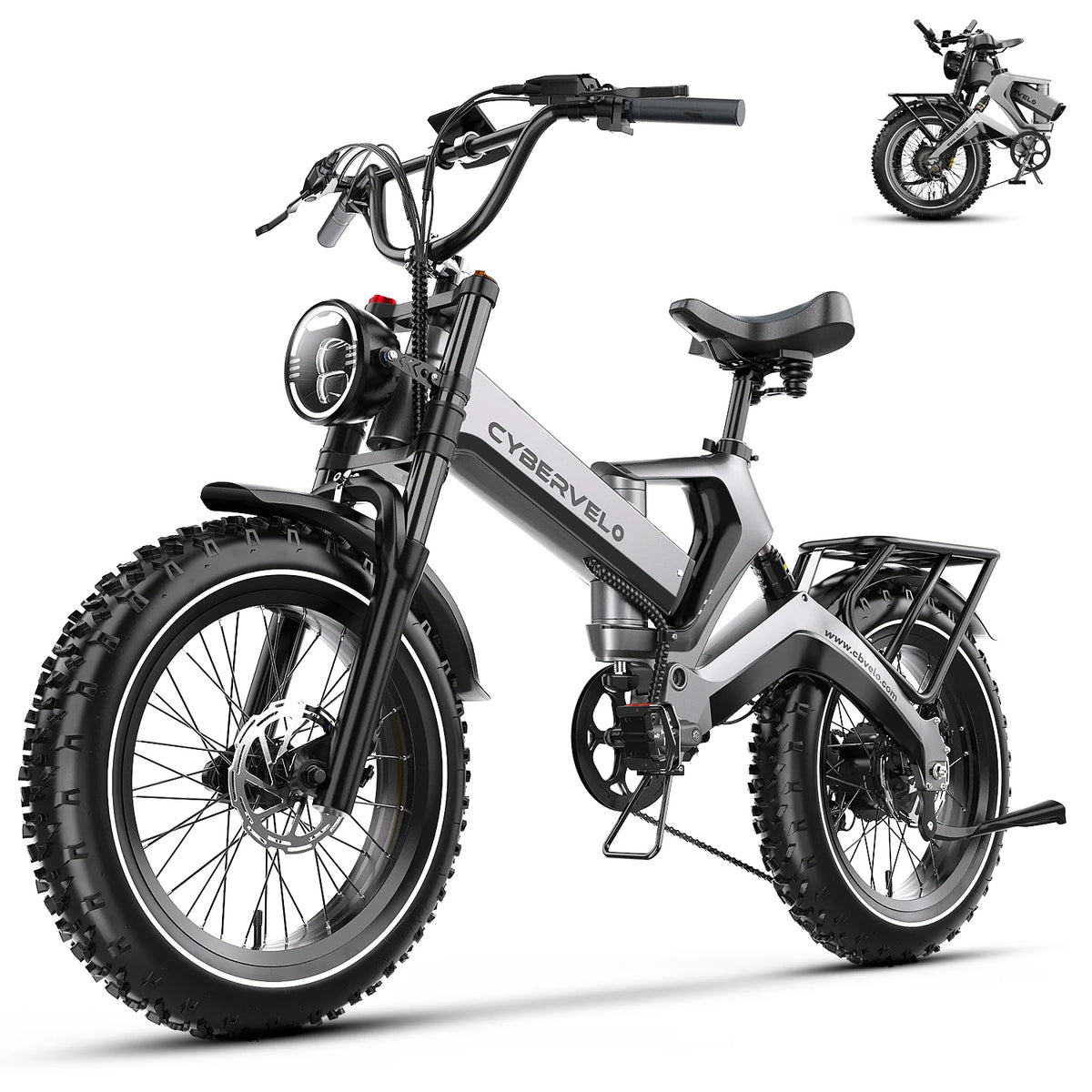 Cybervelo 2000W Foldable Fat Tire Ebike Built For Long Range Adventures