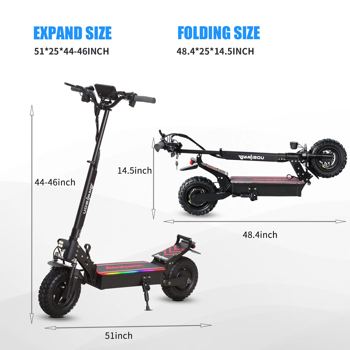 Arwibon Q30 Adult Electric Scooter With Folding Off Road Design