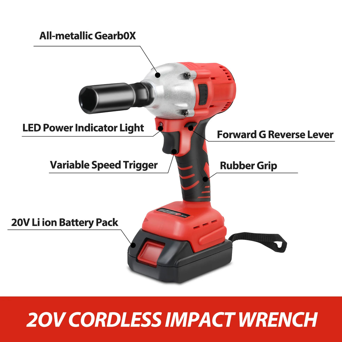Brushless Cordless Impact Wrench for Automotive and Home DIY Repairs