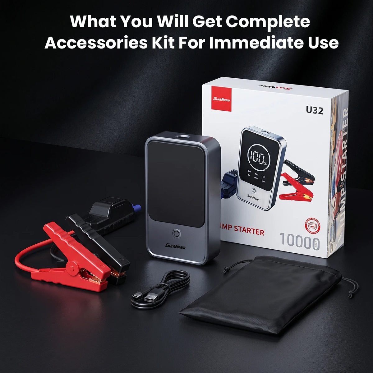 SuntNeew Jump Starter with LCD USB Charging and LED Light