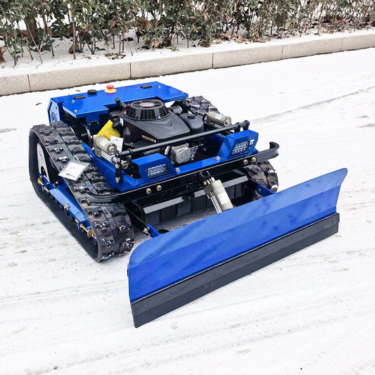 MASENTER Remote Control Crawler Lawn Mower With Snow Shovel Attachment