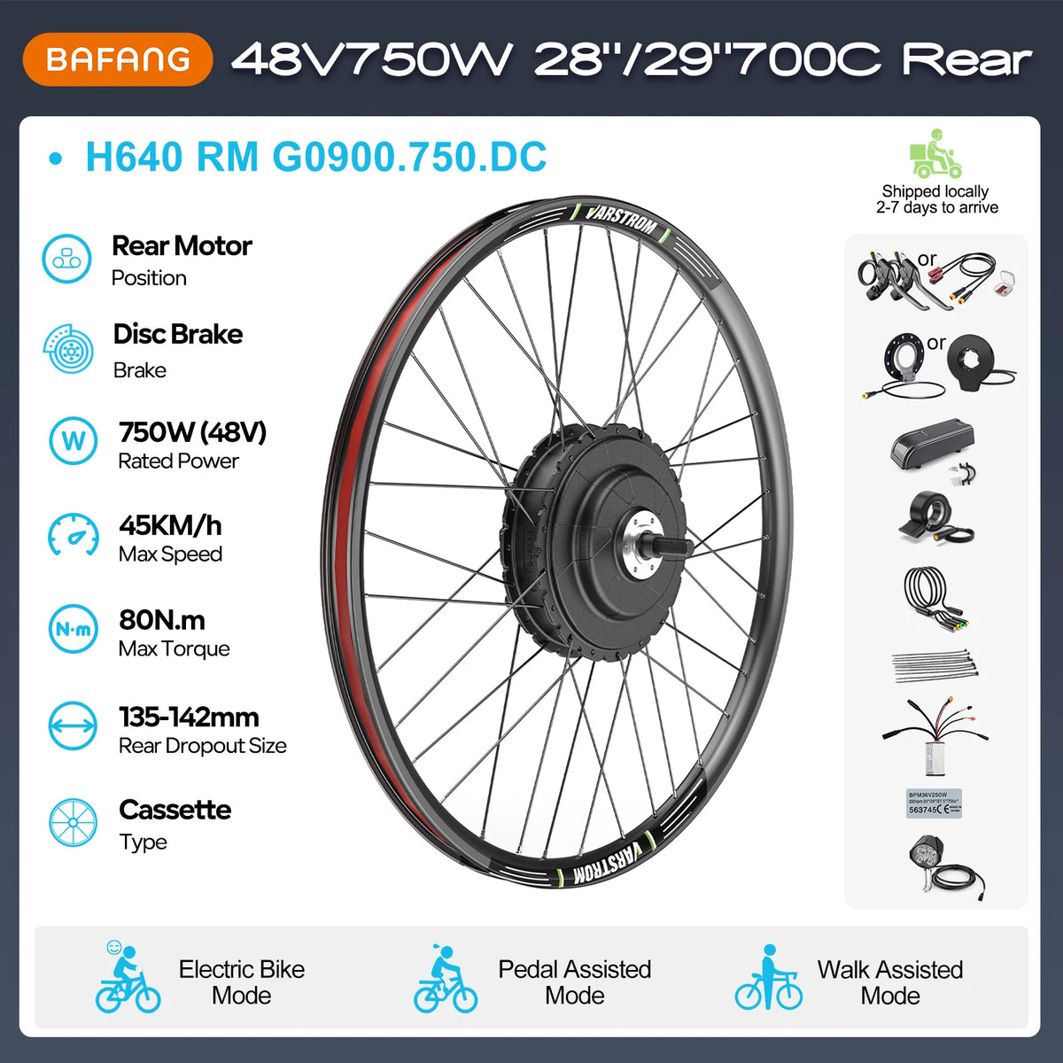 Bafang Brushless Rear Hub Motor For Cassette Wheel Drive