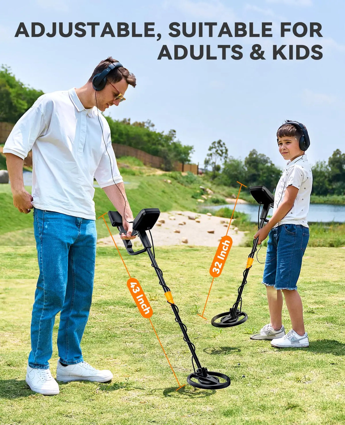 SUNPOW Professional Waterproof Metal Detector With Pinpoint Gold Detection Modes