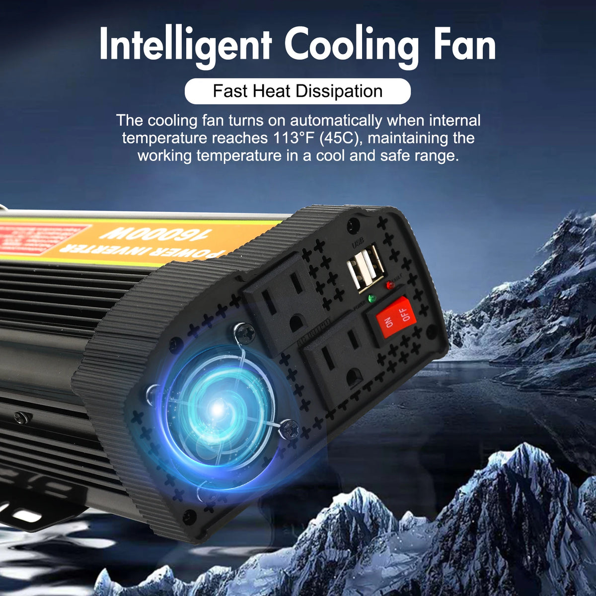 16000W Car Power Inverter Pure Sine Wave Converter Portable