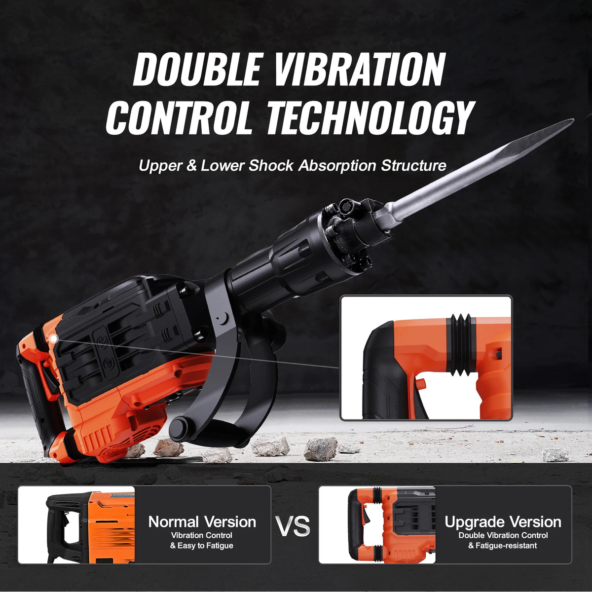 SucceBuy Heavy Duty Electric Demolition Jack Hammer With Chisels