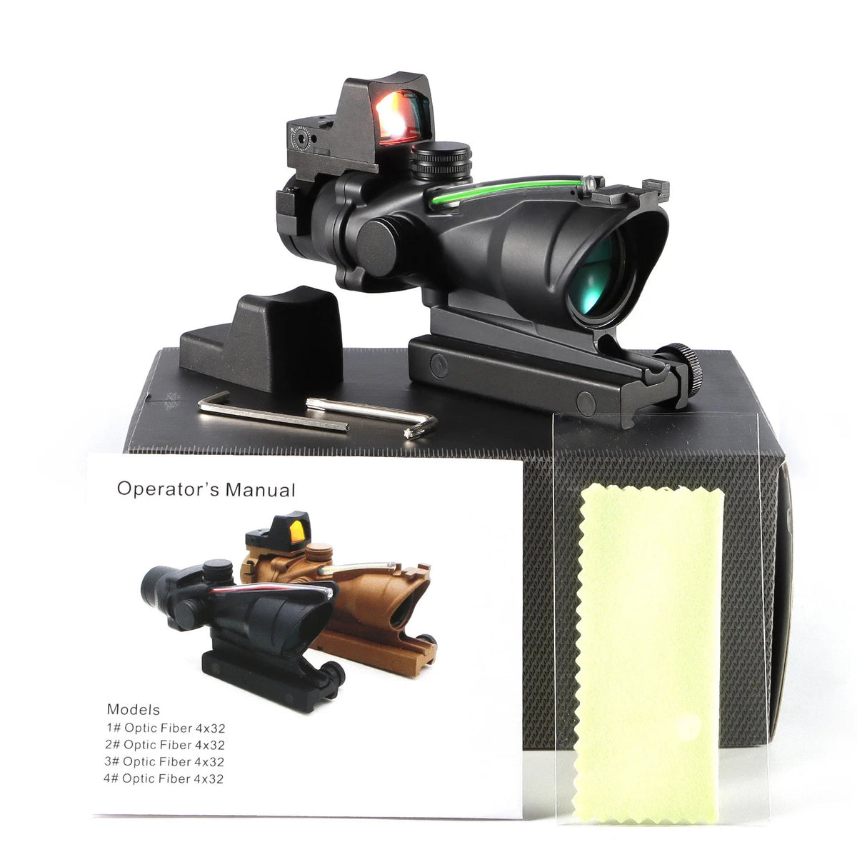 Nabila Adjustable Tactical Rifle Scope With Red Dot Sight