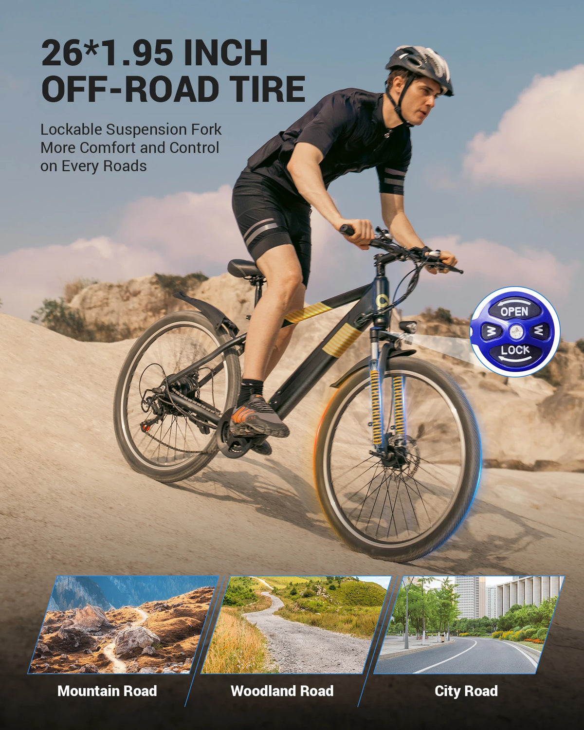 GYROOR 550W Electric Bike With 48V Removable Battery