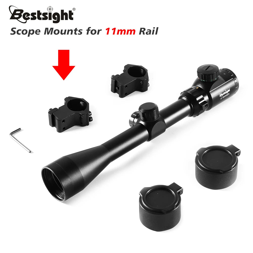 Nabila Illuminated Hunting Rifle Scope With Mounts Mil Dot Optic