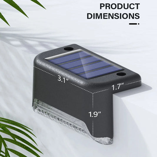 Solar Powered Deck Step Lights Outdoor Waterproof LED Stair Lighting