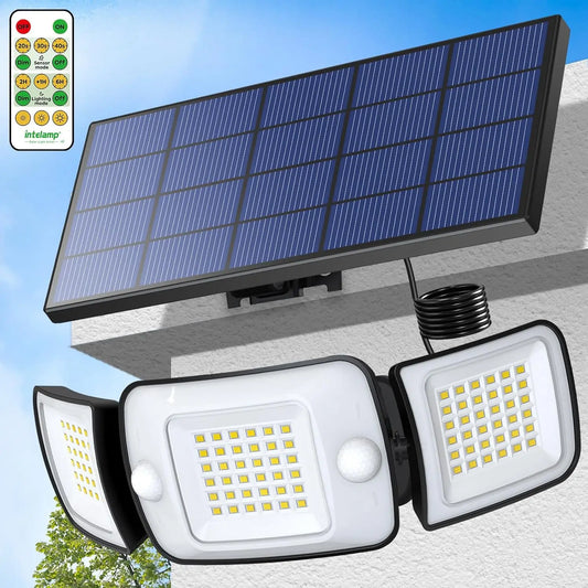Intelamp Outdoor Solar LED Light With Dual Motion Sensors