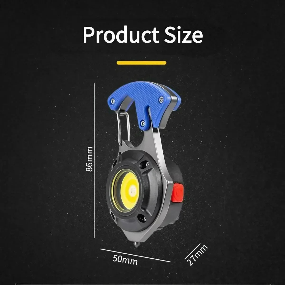 STONEGO Rechargeable COB LED Keychain Flashlight With Magnet And Tools