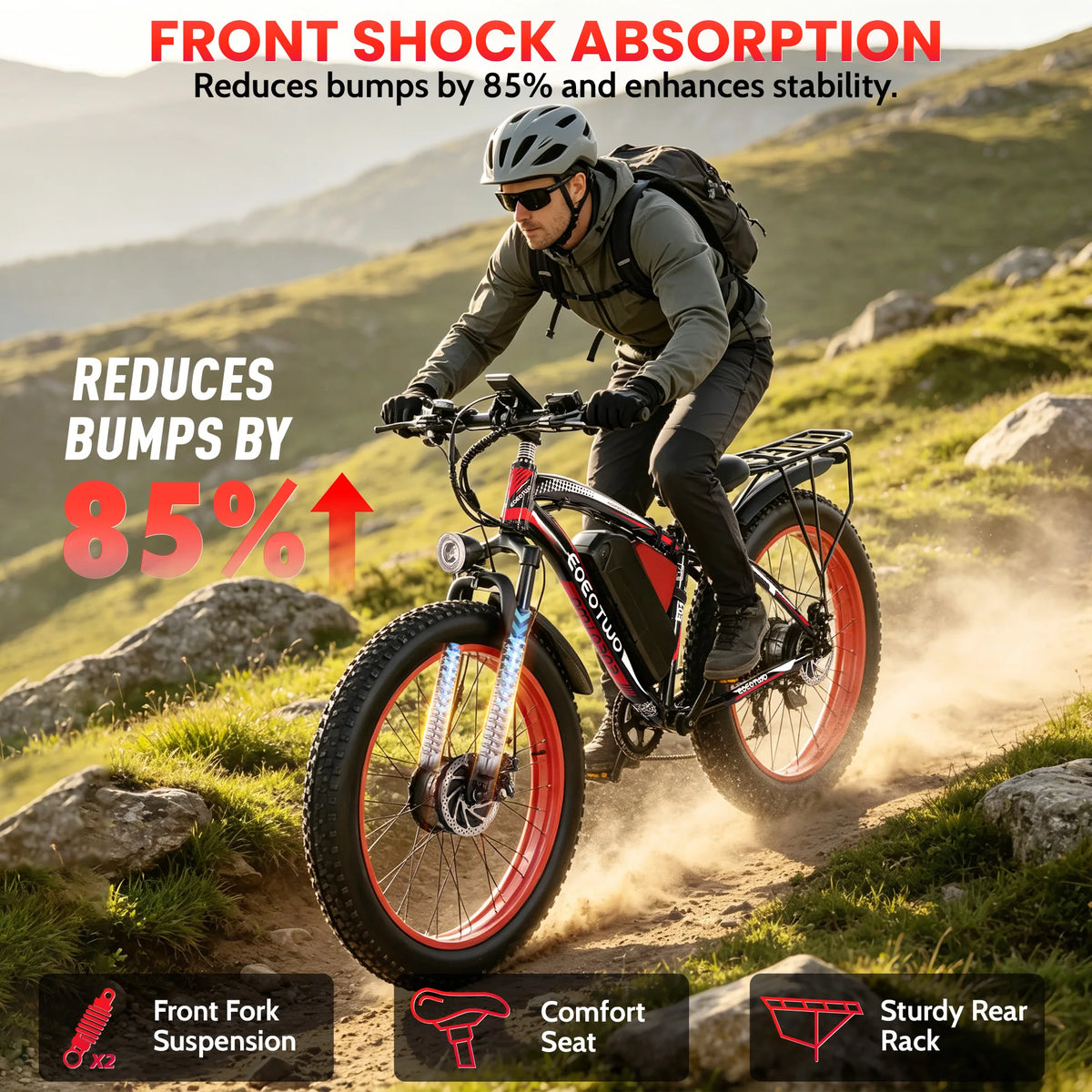 Eoeotwo Electric Fat Tire Bike 48V High Speed Mountain Ebike