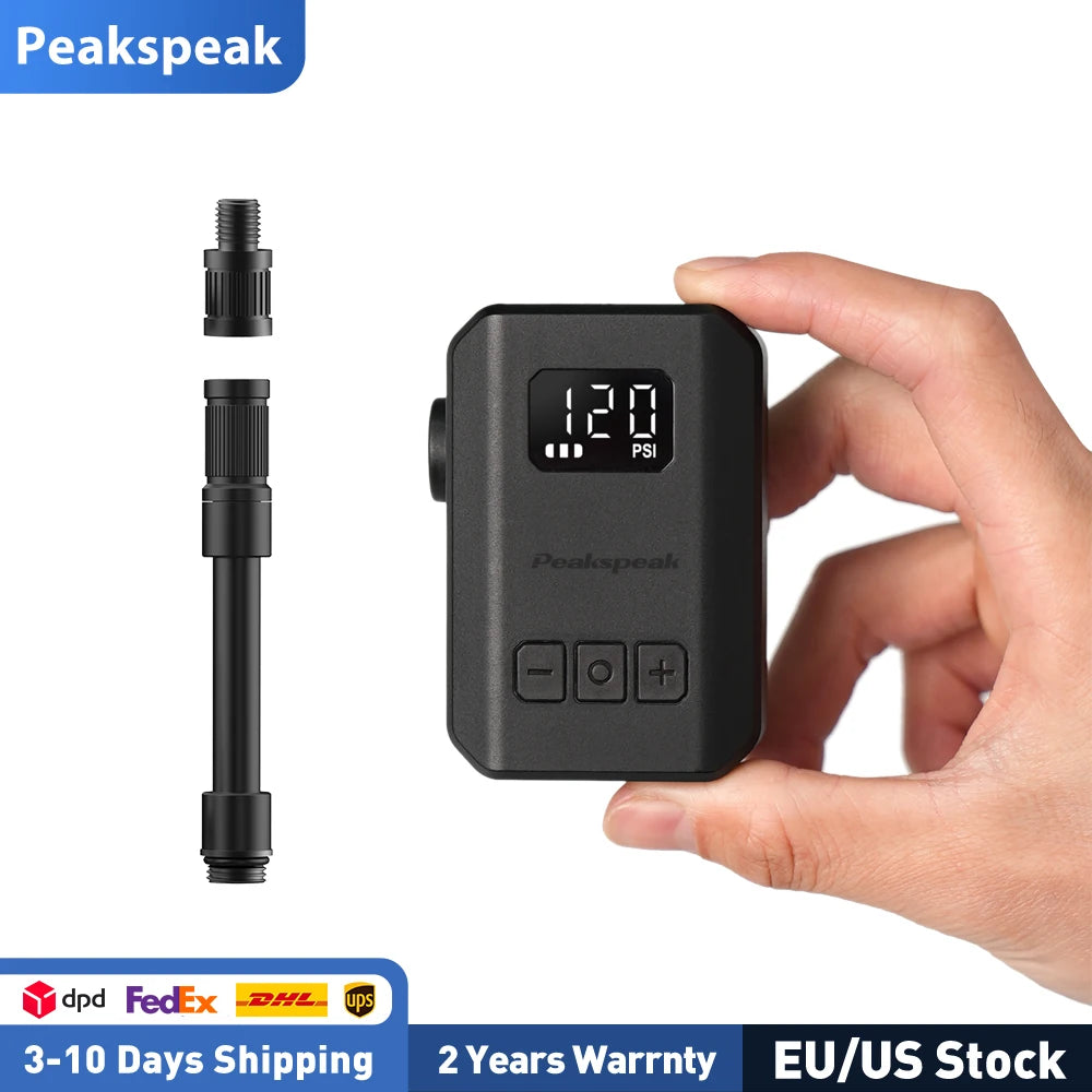 Peakspeak Cordless Electric Bike Tire Pump With LED Display