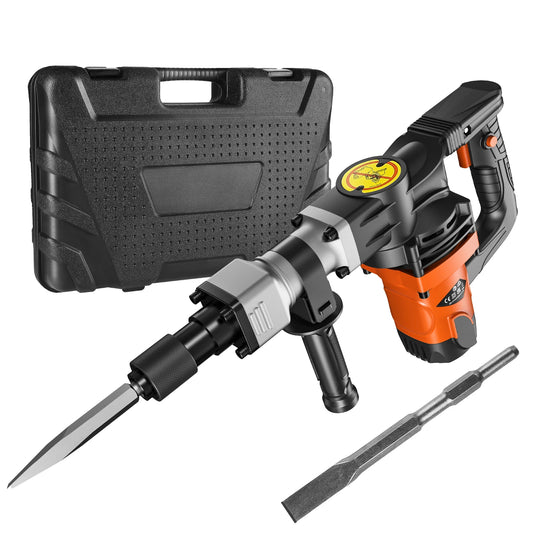 SucceBuy 1400W Electric Demolition Jack Hammer With Chisels Bits