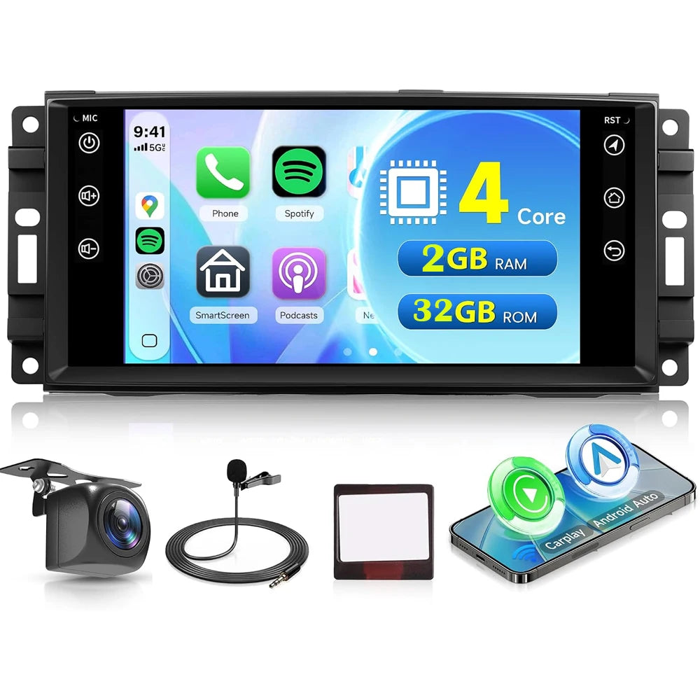 Android Touch Car Stereo Receiver With Wireless Carplay And WiFi
