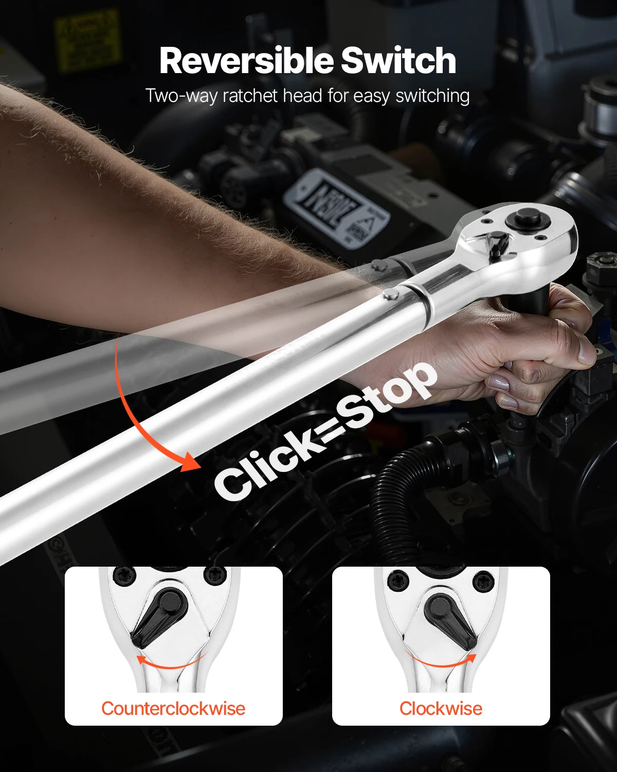 SucceBuy Dual Direction Click Torque Wrench Set for Auto Repair