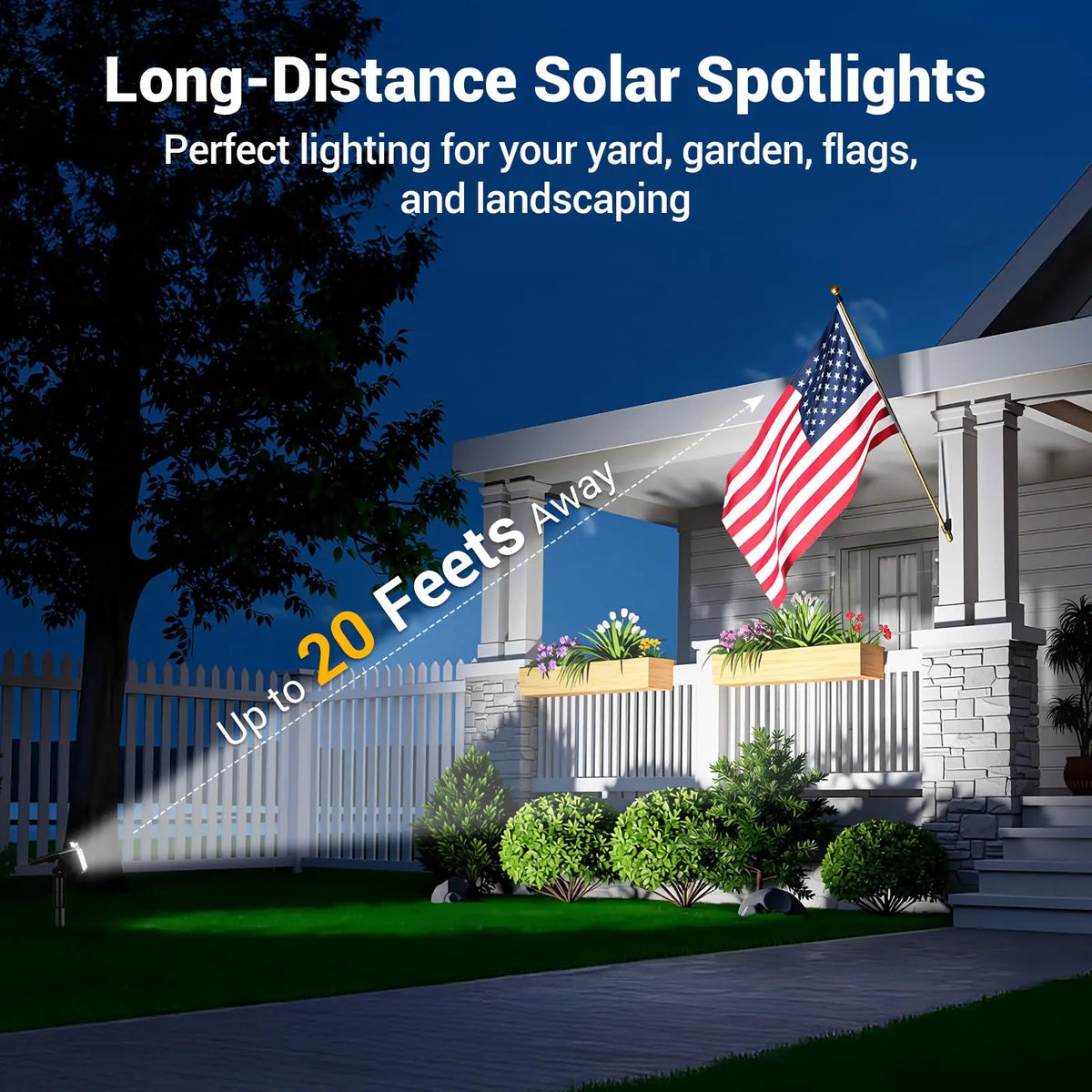 KPSTEK Solar Outdoor Spotlights Waterproof LED Landscape Lights