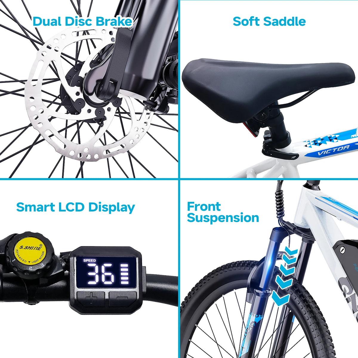 QNUT Victor 3.0 750W Electric Mountain Bike With Front Suspension