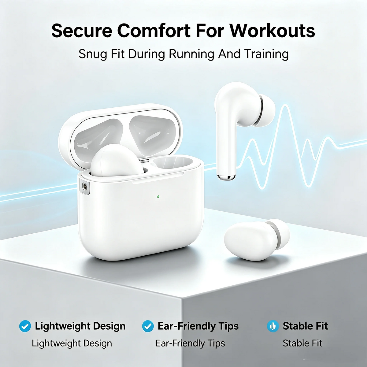 ZZLOVE Wireless Heart Rate Monitor Bluetooth Noise Cancelling Earbuds