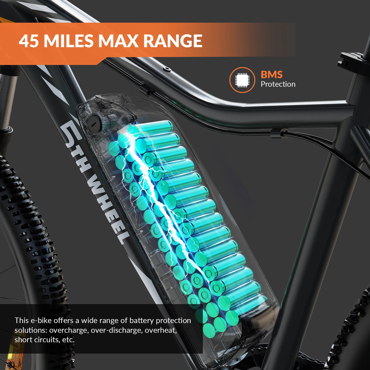 5TH WHEEL AB17 Electric Bike Front Suspension And LCD Display
