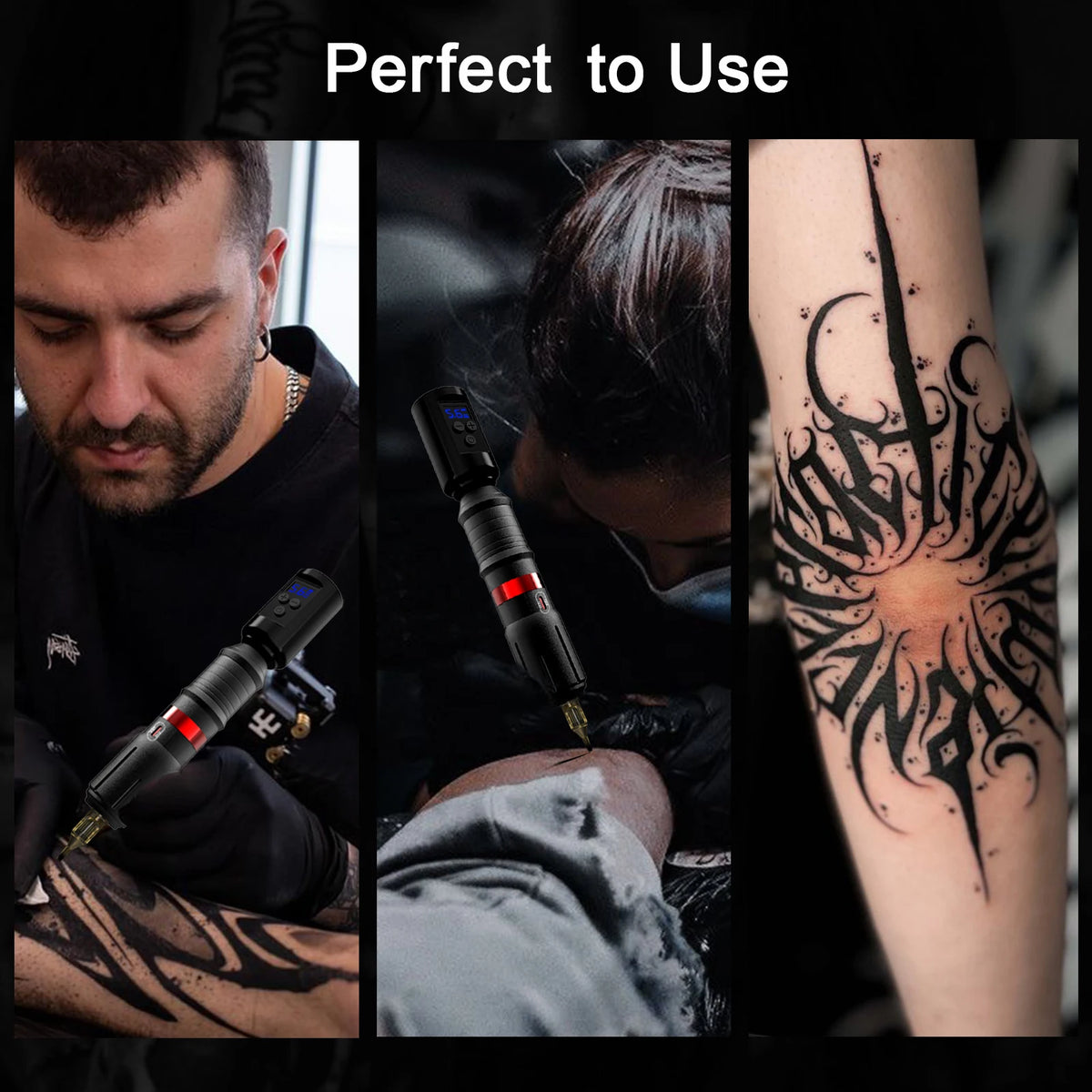 YILONG Wireless Rotary Tattoo Pen Machine Kit With Cartridge Needles