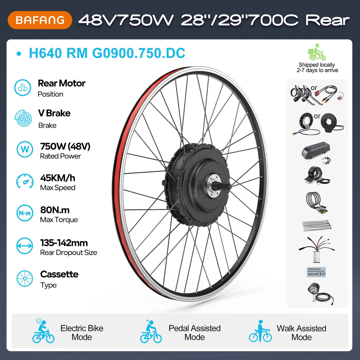 Bafang Brushless Rear Hub Motor For Cassette Wheel Drive
